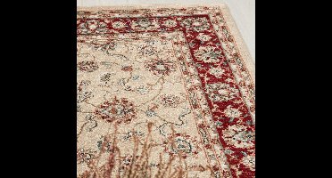 Mazovia Tapijt Beige Klassiek Symmetrisch patroon - Woonkamer - Rechthoek Voeten Vloerverwarming OEKO-TEX® Certificaat - Rood Crème - 100 x 200 cm