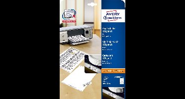 Schapkaarten Avery 105x38mm 170gr wit 25 vel 14 kaarten per vel