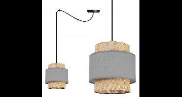 Spider Boho Hanglamp - Zwart/Beige/Grijs - Jute Kap - E27