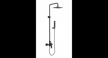 Excellent Keria Doucheset Mat Zwart met Regendouche 200mm