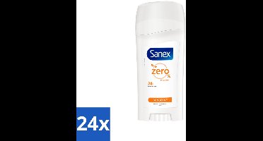 24 x Sanex Deodorant Stick Dermo Sensitive 65 ml - Deodorant Stick - Gevoelige Huid - Alcoholvrij - 24 Uur Bescherming - Huidbescherming