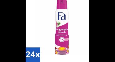 24 x Fa Deodorant Spray Throwback Moments 150 ml - Deodorant Spray - 48 Uur Bescherming - Roze Lotus Geur - Frisheid - Hydratatie