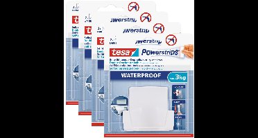 Tesa Powerstrips duohaak - 4x - waterproof - Verwijderbare haken - Opplak haken - Klusbenodigdheden - Huishouden