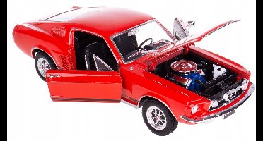 Welly Ford Mustang GT 1967 Modelauto 1:24 Rood Metaal
