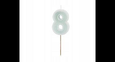 Mint Groene Kaars Cijfer 8 Verjaardag Taart Decoratie 6cm