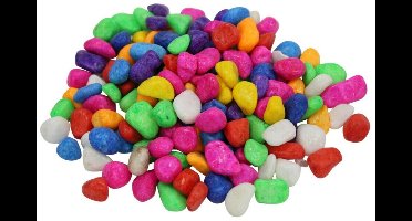 Gerimport Decoratie/hobby stenen - multi kleuren - 300 gram - ca 90x stuks - vulmateriaal/decoratie