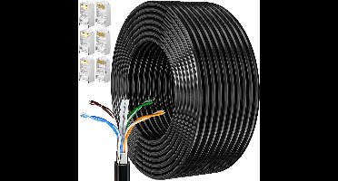 Cat 6 Internet Kabel 30 Meter - Afschermd, Waterdicht en Hoge Snelheid