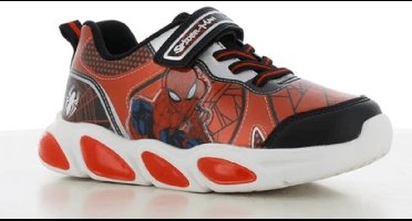 Spiderman Jongens Sneaker Rood/zwart Met Lichtjes | Maat: 33