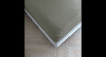 Kayori Emma Hoeslaken Katoensatijn - 180x200cm - Matrasdikte 35cm - Rondom Elastiek - Grijsgroen