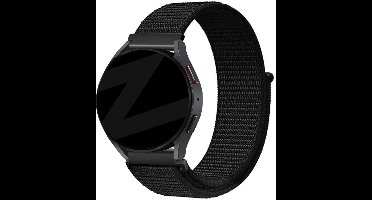 Bandz Hoogwaardige nylon band met klittenband - geschikt voor Garmin Vivoactive 6 / 5 / 3 / Vivomove HR / Style / Luxe / Sport / Trend / Forerunner 645 / 245 / 165 / 55 / Approach S12 / S40 / S42 / S44 / S50 / Venu SQ / SQ2 / 2Plus (zwart)