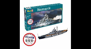 Revell Modelbouwpakket Schepen - 75802 Bismarck - WWII Slagschip Bismarck-klasse - Duits Oorlogsschip - Starter Kit Plastic - 1:1200 - Modelbouw