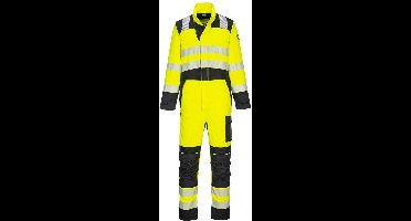 Portwest PW3 Vlamvertragende Modaflame Hi-Vis Overall FR507 - Geel/Zwart - XXXL