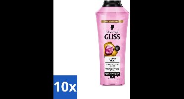 10 x Gliss-Kur - Shampoo - Liquid Silk - Zijdezachte Haarverzorging - 400 ml - Zijdezachte Haarverzorging - Haar Glans - Haarvoeding - Haarstructuur - Haarversterking