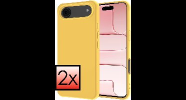 Hoesje - 2 Stuks - Geschikt voor Apple iPhone Air - Sterk & Shockproof - Case Siliconen - Back Cover - Telefoon Hoes - Geel