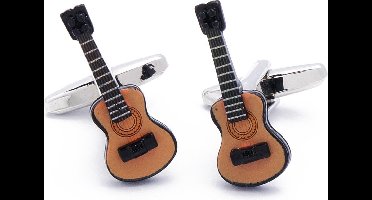 Manchetknopen - Gitaar Akoestisch Bruin en Zwart