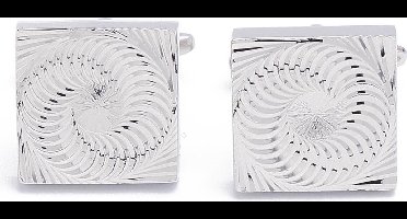 Manchetknopen - Wervelwind Whirlpool Klassiek Vierkant