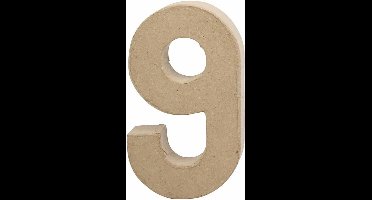 Creative Cijfer 9 Papier-mâché 20,5 Cm
