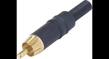 Neutrik vergulde zwarte mannelijke RCA connector