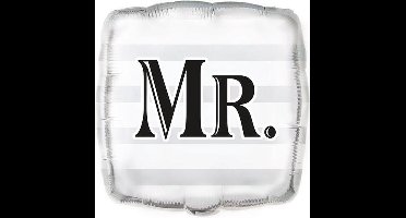 Haza Original Folieballon Huwelijk "mr" 45 Cm Wit/zwart