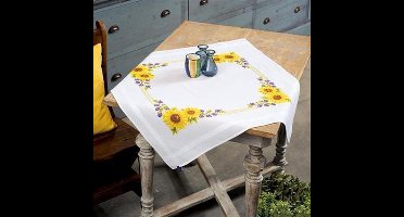 Vervaco - Tafelkleed kit - Zonnebloemen - PN-0021761 - Borduren - Borduurpakket - Borduurpakket volwassenen - Borduurpakket kind