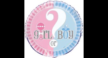 Haza Original Folieballon Babyshower 46 Cm Blauw/roze