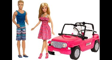 Barbie Beach Cruiser Auto met Ken & Barbie - Barbiepop