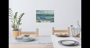 Muurstickers - Sticker Folie - Zeegezicht bij Les Saintes-Maries-de-la-Mer - Vincent van Gogh - 30x20 cm - Plakfolie - Muurstickers Kinderkamer - Zelfklevend Behang - Zelfklevend behangpapier - Stickerfolie