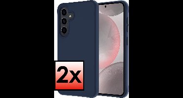 Hoesje - 2 Stuks - Geschikt voor Samsung Galaxy S24 - Sterk & Shockproof - Case Siliconen - Back Cover - Telefoon Hoes - Donkerblauw