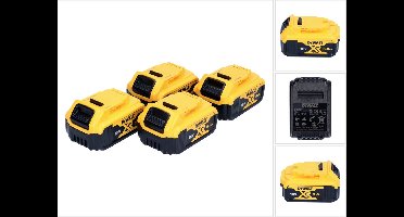 DeWalt DCB 184 P4 accupack 18 V 5,0 Ah / 5000 mAh 4 stuks XR Li-Ion accu - met laadindicator