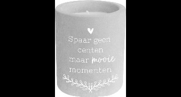 Kaarsje Mooie momenten - 6,5x6,5x8 cm - Cement