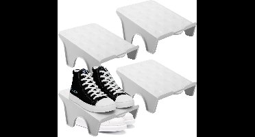 Boraboi® Ruimtebesparende Schoenopberger Set van 4 met Antislip Eigenschappen