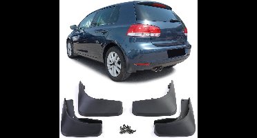 Spatlappen set Geschikt Voor VW Golf 6 2008 t/m 2012 Zwart Hatchback en Variant Spatlap