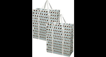 Storage Solutions Grote opberg tas voor dekens/kussens/speelgoed - 2x - met rits - Retro kleuren mix - 55 x 27 x 65 cm- met hengsels - 96 Liter