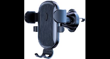 Universele auto-luchtroosterhouder met zwaartekrachtbevestiging, mobiele telefoonhouder, ondersteuning voor iPhone en Samsung, zwart