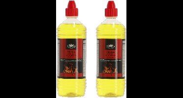 Fancy Flames Vuurgel/brandgel - 2x - 1 liter - gelhaarden/vuurpotten - binnen en buiten