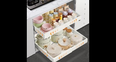 Boraboi® Uittrekbare en verstelbare keukenschuiflade set voor pannen en potten met eenvoudige montage