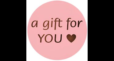 Wensetiket a Gift for You Roze -Sticker-Etiket- pak