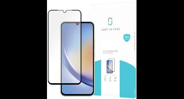 Just in Case screenprotector geschikt voor Samsung Galaxy A34 - Screenprotector Full Cover Gehard Glas