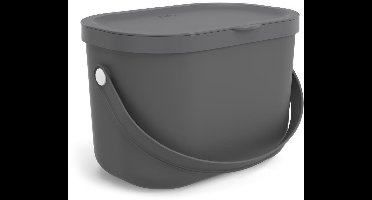 Rotho - Afvalbak - Compostemmer - biologische afvalbakje - 3,2 L - Antraciet