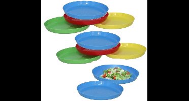 Gerimport Picknick/camping borden - 12x stuks - multi - kunststof - herbruikbaar