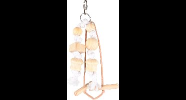 Flamingo Vogelspeelgoed Kooihanger Wood - Wit/Beige - 22 x 8 x 2.5 cm