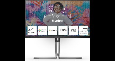 AOC Q27U3CV computer monitor 68,6 cm (27") 2560 x 1440 Pixels Quad HD LCD Zwart