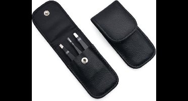 *** Wenkbrauw Epileer Pincet Set - Zwart- Ontdek de ultieme precisie met Heble® - Op Reis Koffer Epileer set zwart etui - van Heble® ***