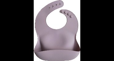 Mushie Siliconen Baby Slabbetje met Opvangbakje | Pale Mauve | BPA ftalaatvrij| afwasbaar