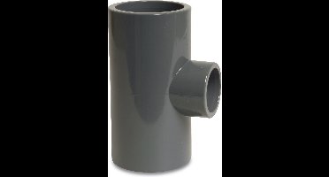 Mega T-stuk 90° PVC-U 63 mm x 40 mm x 63 mm lijmmof 16bar grijs