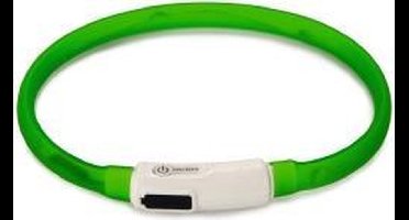 Beeztees Safety Gear halsband met USB aansluiting Dogini groen 35 cm x 10 mm