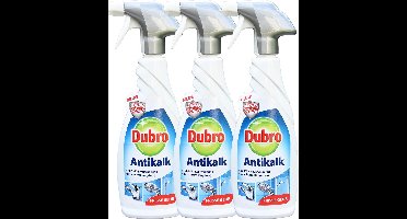 Dubro Antikalk spray - 100% Kalkverwijdering - Beschermt langdurig - Frisse geur - 3x 650ml