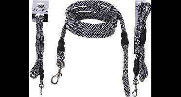 Basic Pets Black And White Collection Hondenriem 130Cm Zwart/Wit