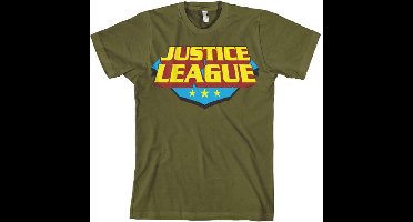 DC Comics Justice League Heren Tshirt -L- Classic Logo Groen