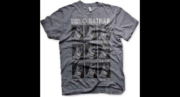 DC Comics Batman Heren Tshirt -M- The Many Moods Of Batman Grijs